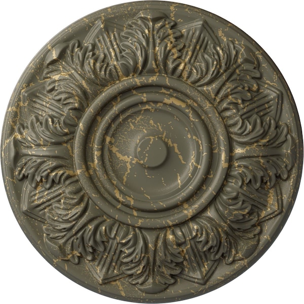 Ekena Millwork Whitman Ceiling Medallion (For Canopies up to 3 3/4"), 13"OD x 1 3/8"P, Witch Hazel Crackle CM13WHWHC - main